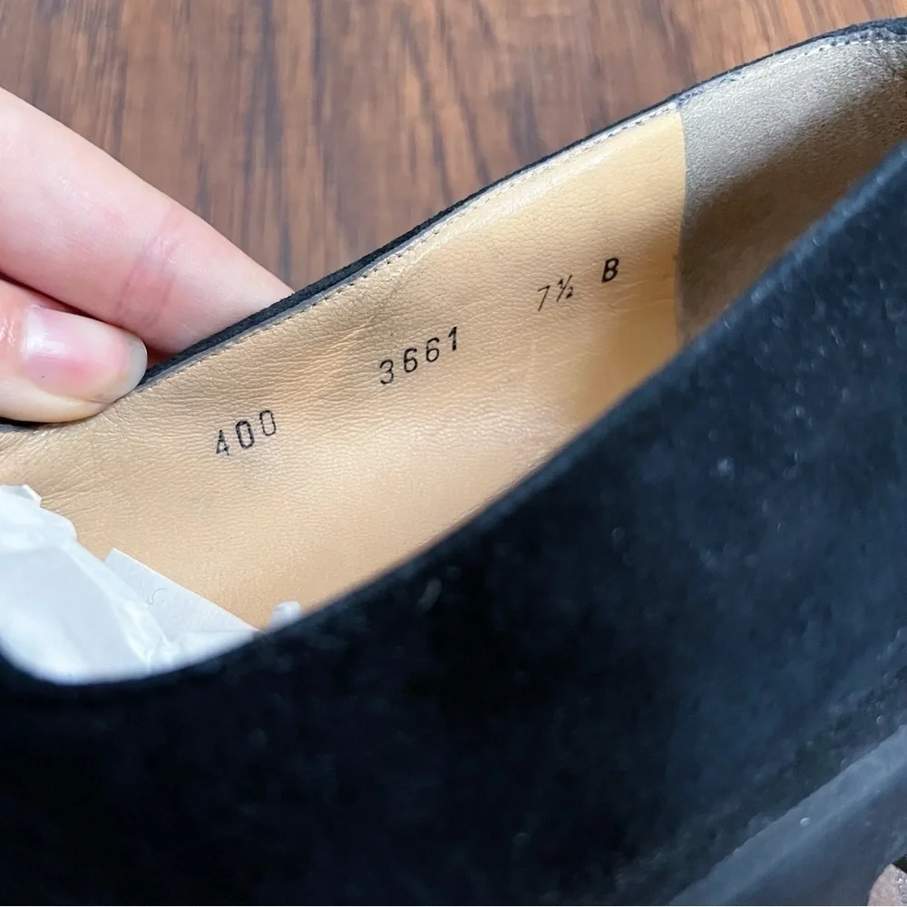 Walter Steiger • vintage Y2K chunky loafer platform slip on black suede lug sole